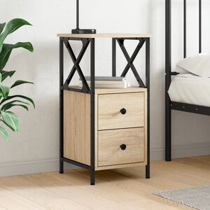 vidaXL S&auml;ngbord sonoma-ek 34x35,5x70 cm konstruerat tr&auml;