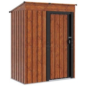 vidaXL Tr&auml;dg&aring;rdsskjul Brun 137 x 81 x 180 cm Metall