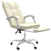 vidaXL Kontorsstol gräddvit konstläder
