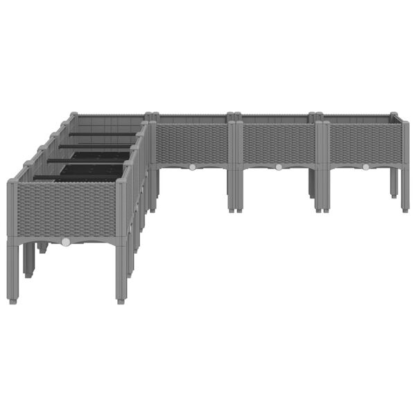 vidaXL Odlingslåda med ben ljusgrå 200x160x42 cm PP