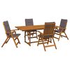 vidaXL Uteplatsmatbord med parasoll 6 st 4-sits Antracit