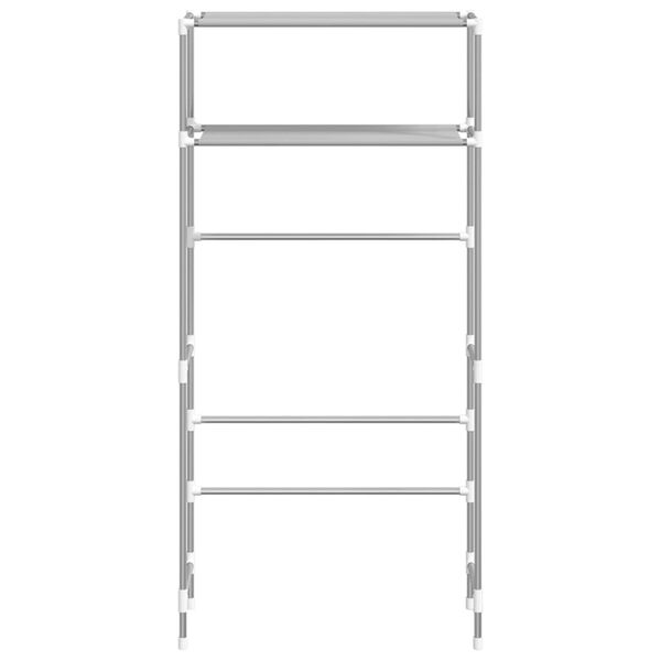 vidaXL Hylla för tvättmaskin med 2 hyllplan grå 69x28x143 cm järn