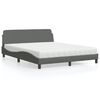 vidaXL Bed with Mattress "Dover" Dark Grey 160x200 cm Fabric