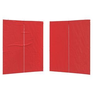 vidaXL Partyt&auml;ltv&auml;gg 2 pcs R&ouml;d 200 x 195 cm PE och st&aring;l