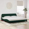 vidaXL Bed with Mattress "Dover" Dark Green 200x200 cm Velvet