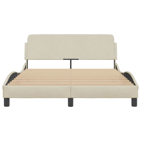 vidaXL Bed Frame "Dover" Cream 120x200 cm Fabric
