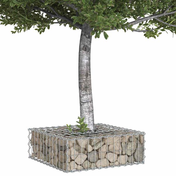 vidaXL Gabion upph&ouml;jd s&auml;ng Silver 60 x 60 x 20 cm Galvaniserat St&aring;l