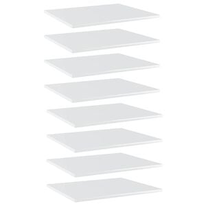 vidaXL Hyllplan 8 st vit h&ouml;gglans 60x50x1,5 cm konstruerat tr&auml;