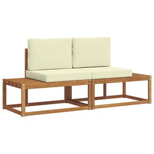 vidaXL Utomhussoffset 2 pcs Naturf&auml;rg Massivt akaciatr&auml; och polyester