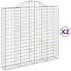 vidaXL Gabioner b&aring;gformade 2 st 200x50x180/200 cm galvaniserat j&auml;rn