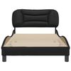 vidaXL Bed Frame without Mattress "Hvar" Black 100x200 cm Faux Leather