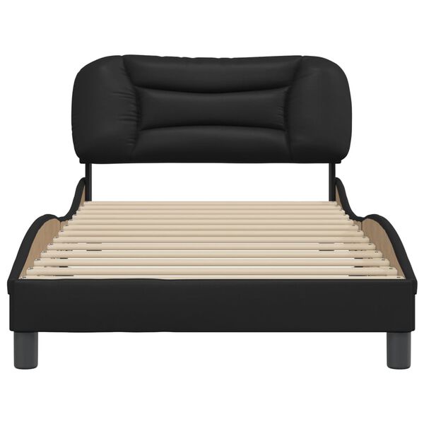 vidaXL Bed Frame without Mattress "Hvar" Black 100x200 cm Faux Leather