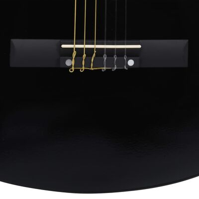 vidaXL Gitarr för nybörjare klassisk svart 4/4 39" amerikansk lind