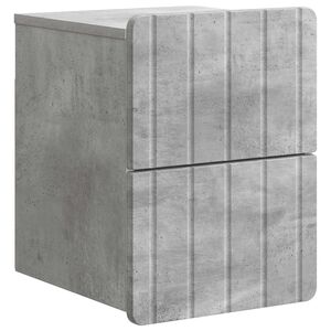 vidaXL V&auml;ggmonterat S&auml;ngbord med l&aring;da Betonggr&aring; 33 x 34,5 x 43 cm