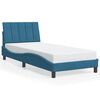 vidaXL Bed Frame with LED without Mattress "Hanko" Blue 80x200 cm Velvet