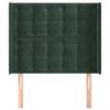 vidaXL S&auml;nggavel med kanter m&ouml;rkgr&ouml;n 103x16x118/128 cm sammet