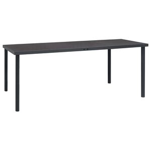 vidaXL Tr&auml;dg&aring;rdsbord antracit 190x90x74 cm st&aring;l