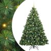 vidaXL Konstgjord julgran med 300 LED-lampor Gr&ouml;n 210 cm PE och PVC