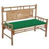 vidaXL Tr&auml;dg&aring;rdsb&auml;nk med dyna 120 cm bambu