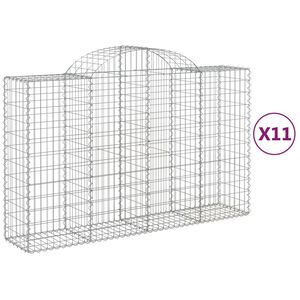 vidaXL Gabioner b&aring;gformade 11 st 200x50x120/140 cm galvaniserat j&auml;rn