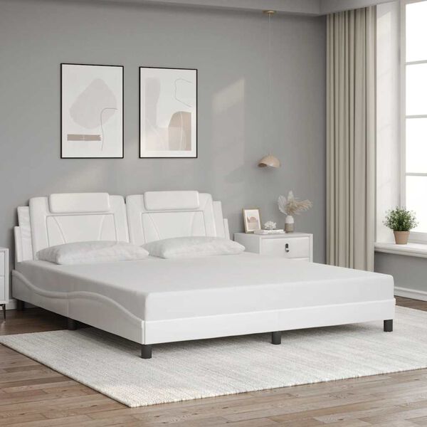 vidaXL Bed Frame "Viana" without Mattress White 180x200 cm Faux Leather