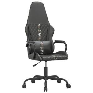 vidaXL Gamingstol med massage kamouflage och svart konstl&auml;der