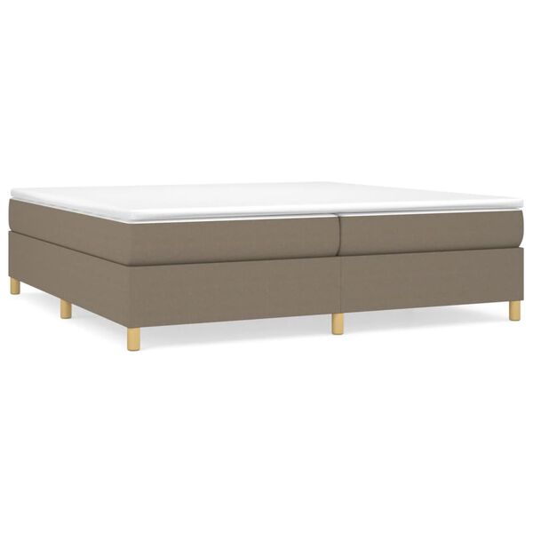 vidaXL Boxspring-s&auml;ngram taupe 200x200 cm tyg