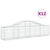 vidaXL Gabion b&aring;gformad 12 st 200x30x40/60 cm galvaniserat j&auml;rn