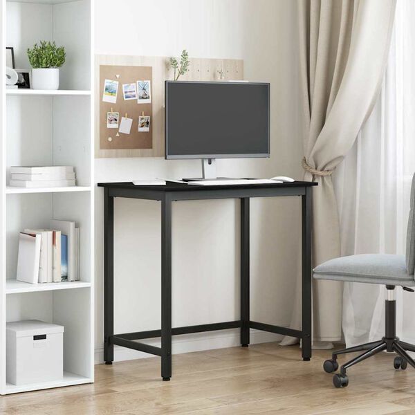 vidaXL bord Svart Ek 100 x 50 x 76,5 cm Konstruerat tr&auml; och st&aring;l