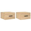 vidaXL V&auml;ggmonterade s&auml;ngbord 2 st sonoma-ek 35x35x20 cm
