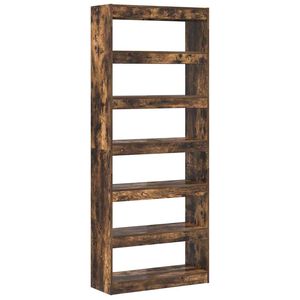 vidaXL Boksk&aring;p 6 niv&aring;er 80 x 30 x 198 cm Konstruerat tr&auml; R&ouml;kt ek