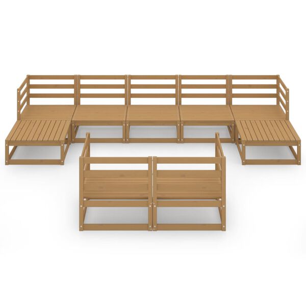 vidaXL Loungegrupp f&ouml;r tr&auml;dg&aring;rden 9 delar massiv furu