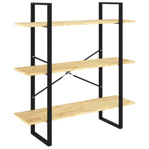 vidaXL Bokhylla 3 hyllplan 100x30x105 cm massiv furu