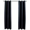 vidaXL M&ouml;rkl&auml;ggningsgardiner med ringar 2 st svart 97x213 cm tyg