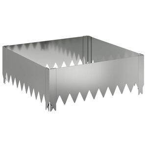 vidaXL Kant f&ouml;r gr&auml;smatta 60 x 60 x 20 cm St&aring;l Silver