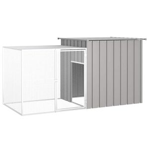 vidaXL H&ouml;nsbur gr&aring; 200x91x100 cm galvaniserat st&aring;l