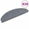 vidaXL Trappmattor sj&auml;lvh&auml;ftande 10 st 65x21x4 cm ljusgr&aring; halvrunda stora