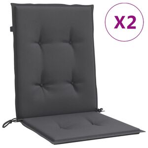 vidaXL Stolsdynor l&aring;gt ryggst&ouml;d 2 st melerad antracit 100x50x4 cm tyg