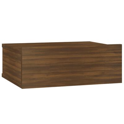 vidaXL Svävande sängbord 2 st brun ek 40x30x15cm konstruerat trä
