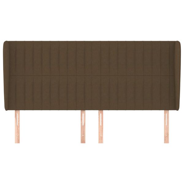 vidaXL S&auml;nggavel med kanter m&ouml;rkbrun 203x23x118/128 cm tyg