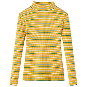 T-shirt med l&aring;nga &auml;rmar f&ouml;r barn polokrage ockra 104