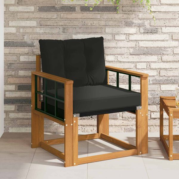 vidaXL 2 Stycke Utomhussoffset Massivt Akaciatr&auml; och Textilene