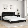 vidaXL Bed Frame without Mattress "Hvar" Black and White 160x200 cm Faux Leather