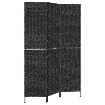 vidaXL Rumsavdelare 3 paneler svart 122x180 cm vattenhyacint