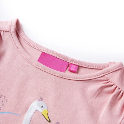T-shirt med långa ärmar för barn ljusrosa 92