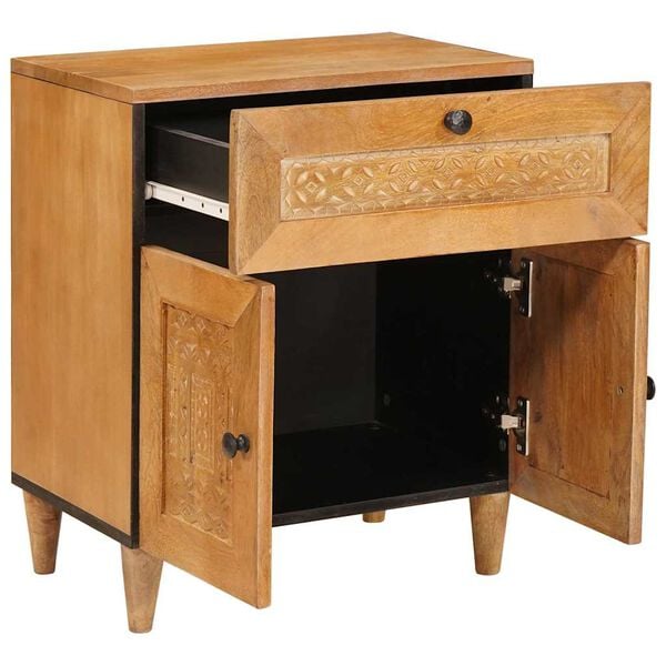 vidaXL Nattduksbord Ljusbrun 50 x 33 x 60 cm Massivt akaciatr&auml;