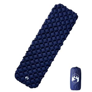 vidaXL Uppbl&aring;sbar campingmadrass 1 person marinbl&aring; 190x58x6 cm