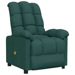 vidaXL Massagef&aring;t&ouml;lj m&ouml;rkgr&ouml;n tyg
