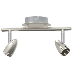vidaXL Takspotlight med str&aring;lkastare Nickel 27 x 10 x 12 cm Metall