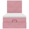 vidaXL Ottoman s&auml;ngram med madrasser rosa 100x200 cm sammet